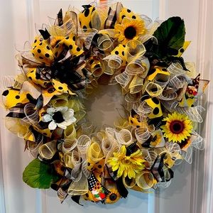 Sunflower front door wreath